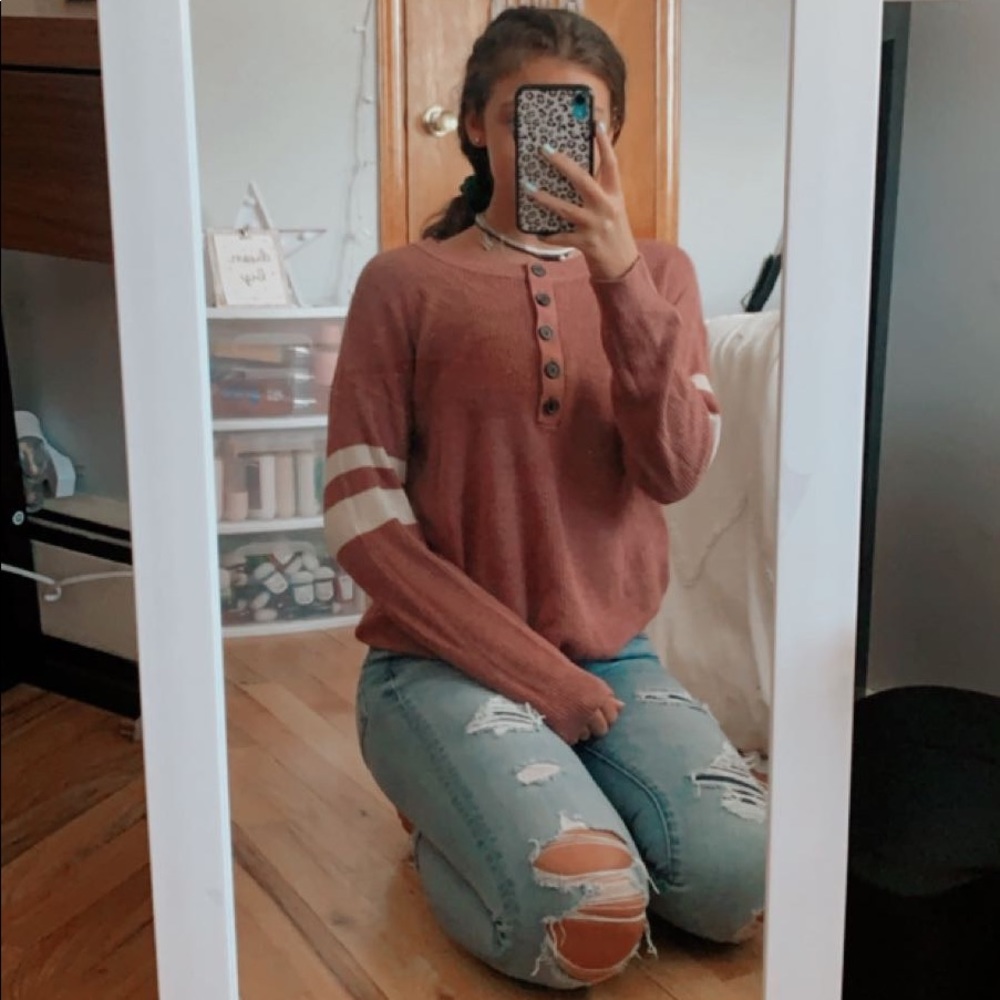 American Eagle Ah-Mazingly Soft Henley Sweater